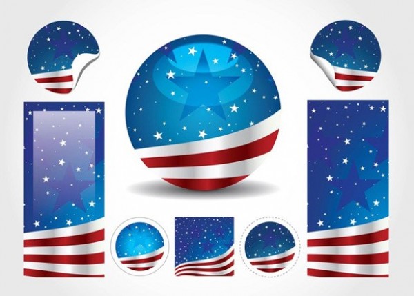 white web vertical vector unique ui elements stylish sticker stars and stripes round sticker red quality original new national interface illustrator high quality hi-res HD graphic fresh free download free elements download detailed design curled creative buttons blue banner american flag american america AI 