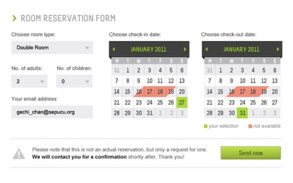 web unique ui elements ui stylish simple room reservation form reservation calendar reservation quality psd original new modern interface hi-res HD fresh free download free form elements download detailed design creative clean calendar 
