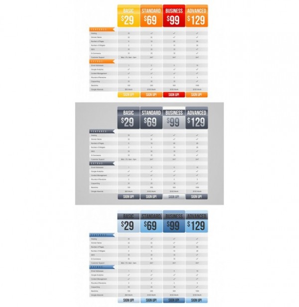 web unique ui elements ui table stylish quality psd pricing table price panel original orange new modern interface hi-res HD grey fresh free download free elements ecommerce download detailed design creative corporate comparison clean business box blue 