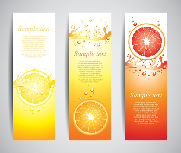 vertical banner vertical vector splash set orange lemon juice free download free citrus banners 