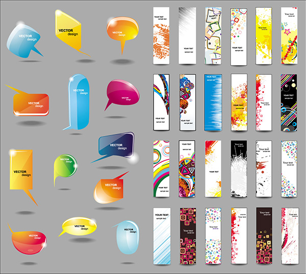 vector speech bubbles set pack free download free dialog boxes colorful banners abstract 