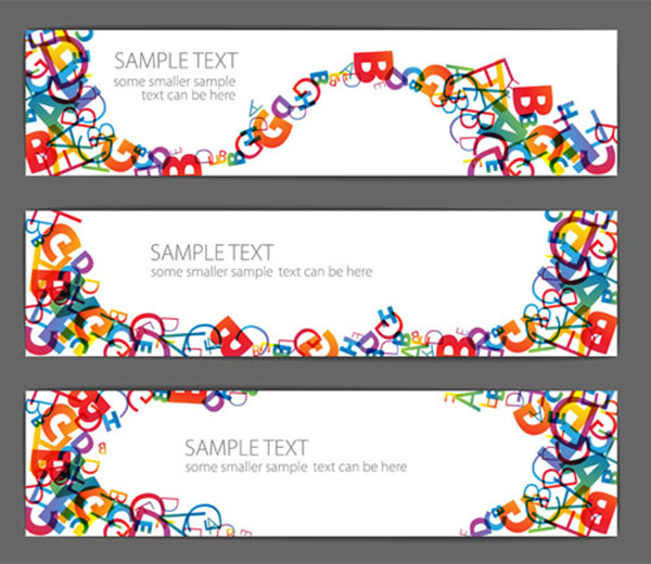 vector school headers free download free colorful banners alphabet abstract abc's 