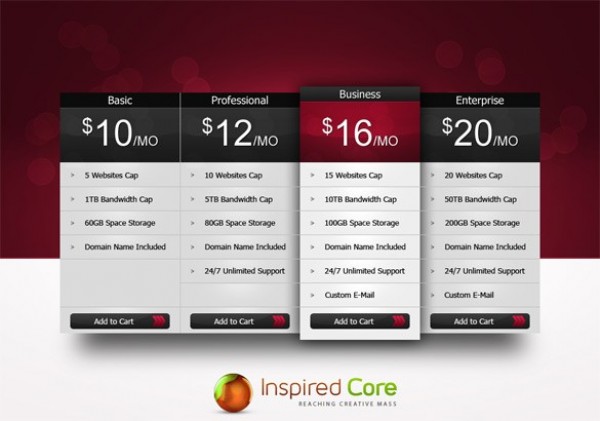 white web unique ui elements ui table stylish shopping cart red quality psd product pricing table price comparison original new modern interface hi-res HD fresh free download free elements download detailed design creative comparison clean black 