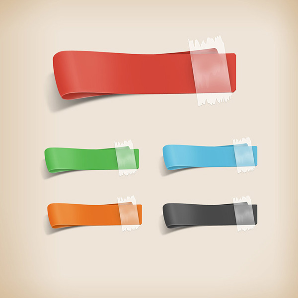 ui elements ui taped set ribbons red green free download free folded colorful blue black 