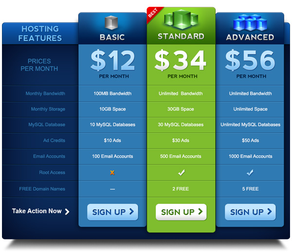 ui elements ui table pricing table pricing chart pricing hosting table hosting green free download free comparison blue 