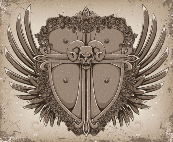 wings web vector unique stylish skull shield ram quality original illustrator high quality heraldry grunge graphic fresh free download free emblem download design creative 