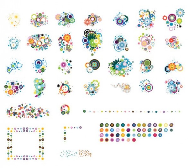 web vector unique ui elements stylish quality original new interface illustrator high quality hi-res HD graphic fresh free download free flowers floral elements download detailed Design Elements design creative colorful circles abstract 