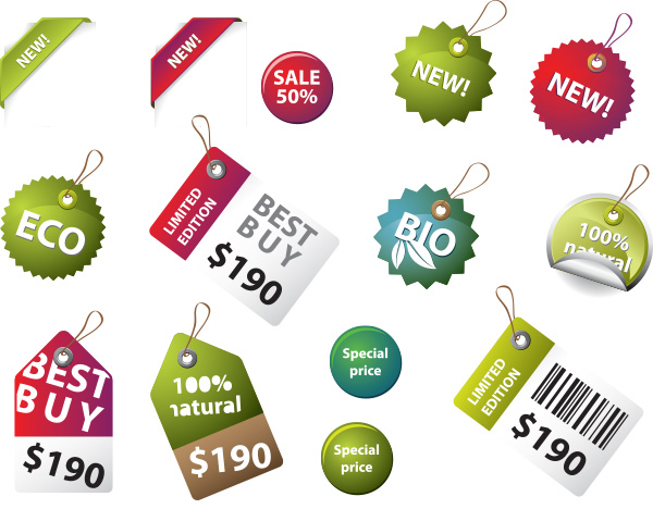 vector string stickers star set sale promo price tags labels green free download free eco corner ribbon corner bio badges 