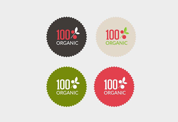 vector stickers serrated round organic labels free download free flat eco badges 