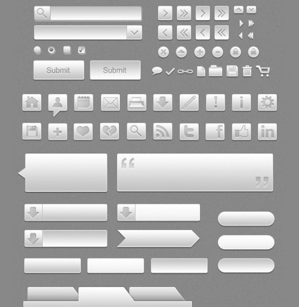 web unique ui kit ui elements ui stylish social icons simple set quality psd pack original new modern interface icons hi-res HD grey psd elements grey gray fresh free download free elements download detailed design creative clean 