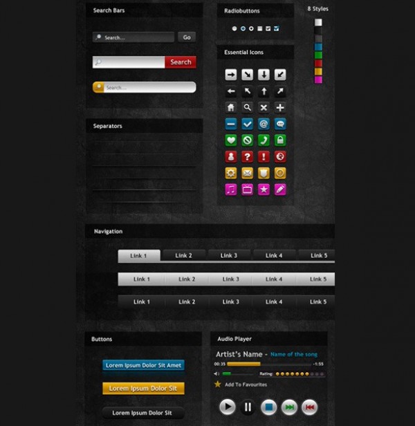 web unique ui elements ui stylish simple separators search fields quality original new navigation modern interface icons hi-res HD fresh free download free elements download detailed design creative clean buttons audio player 