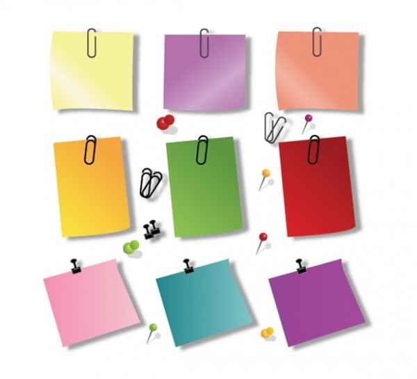 web vector unique ui elements stylish sticky note stick pin stationary set quality push pin paper clips original office notes new interface illustrator high quality hi-res HD graphic fresh free download free EPS elements download detailed design creative colorful 