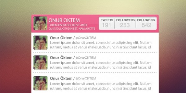 widget web unique ui elements ui Twitter widget twitter box twitter tweet stylish quality psd pink original new modern interface hi-res HD fresh free download free followers elements download detailed design creative counters comments clean box 