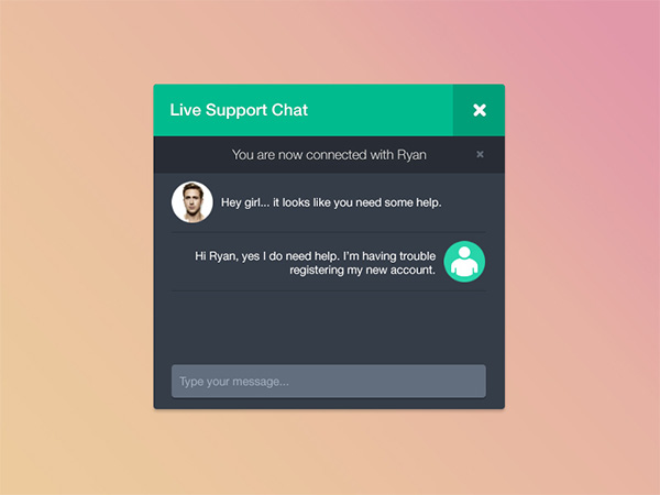 window widget ui elements ui support live support chat live light free download free dark chat 