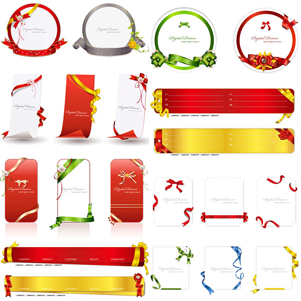 wrapped vector ribbon red message free download free decorated circle card banners 