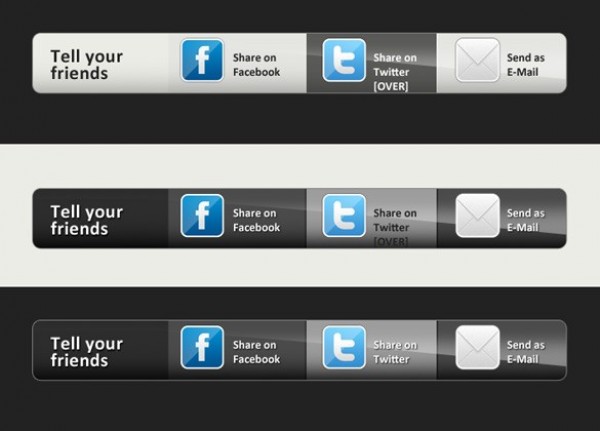 web unique ui elements ui twitter stylish simple share buttons set quality psd original new modern interface hi-res HD fresh free download free Facebook email elements download detailed design creative clean buttons 