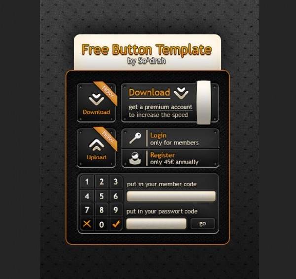 web unique ui elements ui stylish square simple quality psd password original number pad new modern login button interface hi-res HD fresh free download free elements download buttons download detailed design creative clean buttons 