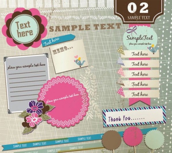 web vintage vector unique ui elements trendy stylish sticky note stickers quality quaint pink original notes new interface illustrator high quality hi-res HD graphic fresh free download free elements download detailed design creative buttons brown 