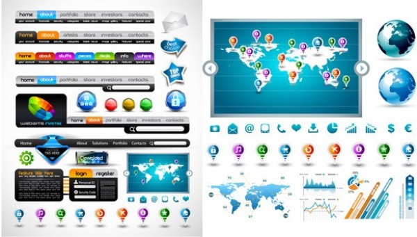 web vector unique ui elements stylish stickers quality pins original new navigation menus maps login form interface infographics illustrator icons high quality hi-res HD graphs graphic fresh free download free elements download detailed design creative buttons 