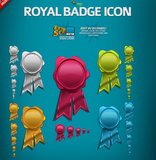 web unique ui elements ui stylish seal royal badge ribbons quality psd original new modern interface icon hi-res HD fresh free download free elements download detailed design creative colors clean badge award 