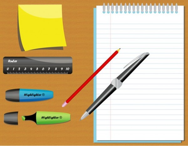 web vector unique ui elements stylish sticky note stationary ruler quality pens pencils original office supplies office notepad new interface illustrator highlighter high quality hi-res HD graphic fresh free download free elements download detailed design creative 