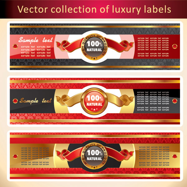 vector ribbon promotional promo luxury golden gold free download free deluxe banners badge 