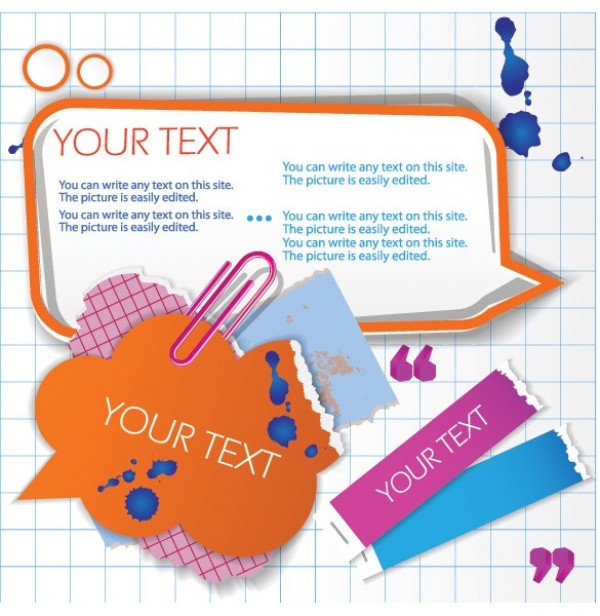 web vector unique ui elements torn paper text stylish speech cloud ripped paper quality original notes new message interface illustrator high quality hi-res HD graphic fresh free download free elements download dialogue box detailed design creative chat bubble 