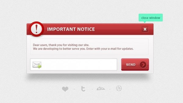 web unique ui elements ui Subscribe stylish simple red quality original notices new modern interface input important notice box hi-res HD fresh free download free email elements download detailed design creative clean box 