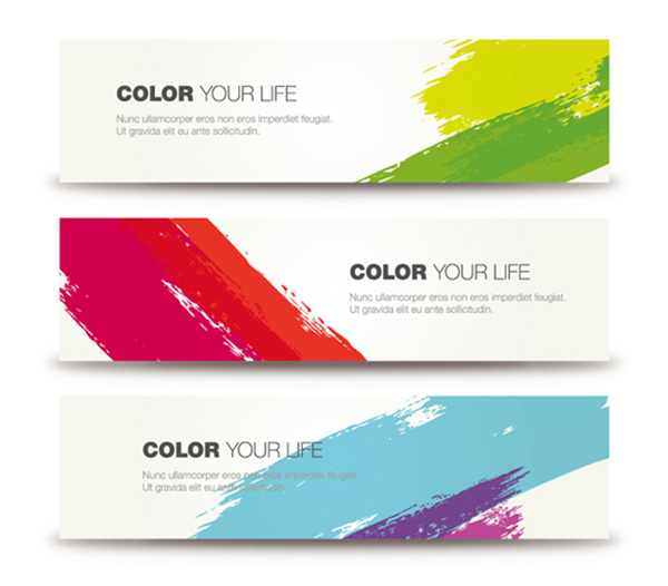 vector paint headers free download free colorful brush stroke brush banners abstract 