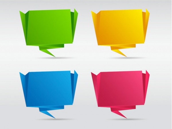 web vector unique ui elements stylish speech bubbles speech set quality paper original origami new interface illustrator high quality hi-res HD graphic fresh free download free folded paper elements download dialogue box detailed design creative colorful balloons chat AI  
