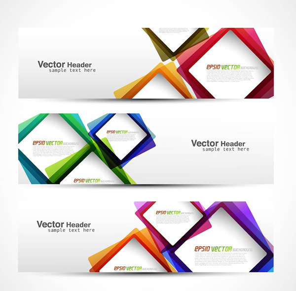 vector squares set header free download free colorful banners banner abstract 