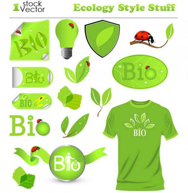 web vector unique ui elements stylish stickers recycle quality original new nature leaves ladybug interface illustrator high quality hi-res HD green graphic fresh free download free elements ecology eco download detailed design creative bio 