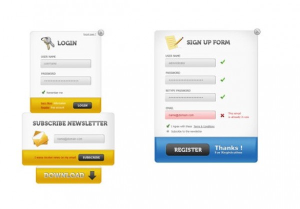 web unique ultimate ui elements ui Subscribe stylish simple sign-up form sign up register quality psd original new modern login form login interface hi-res HD fresh free download free form elements download detailed design creative clean box 