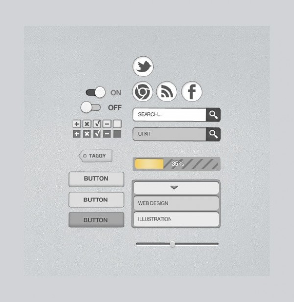web unique ui kit ui elements ui twitter stylish simple search quality psd progress bar original on/off switches new modern kit interface icons hi-res HD grey fresh free download free Facebook elements download detailed design creative clean check boxes buttons 