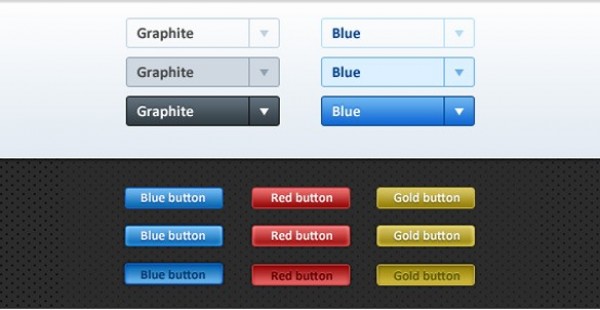 web unique ui elements ui stylish states set red quality psd original new modern interface hi-res HD grey graphite gold fresh free download free elements dropdown buttons download detailed design creative colors clean buttons blue 