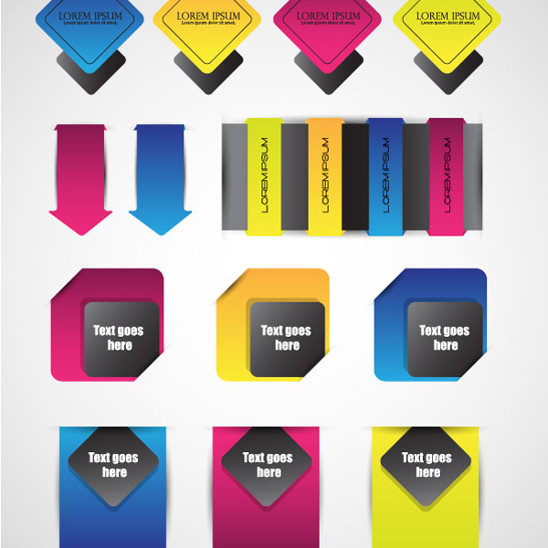 vector tab sticker set label free download free corners corner ribbon corner label colorful badge 