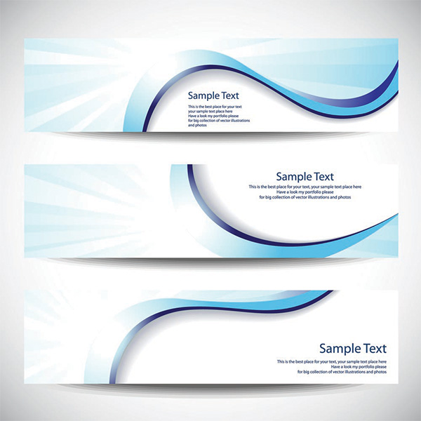 wavy wave vector set rays radial line headers free download free blue banners abstract 