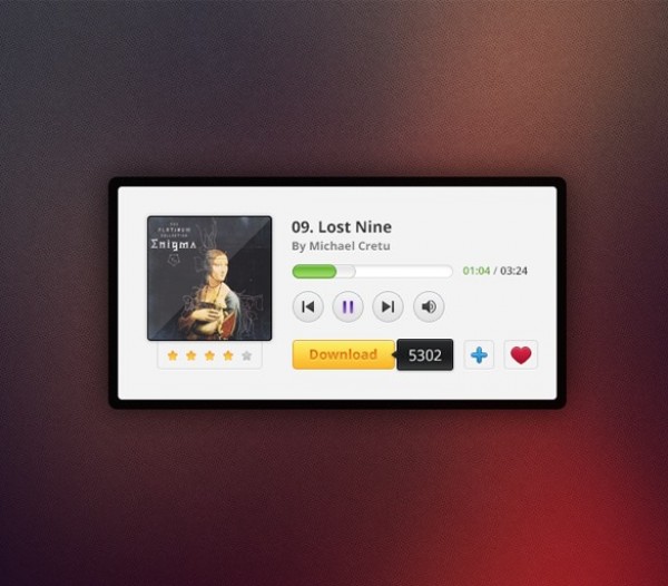 web unique ui elements ui trendy stylish quality psd player original new music player mp3 player modern light interface hi-res HD fresh free download free elements download detailed design creative clean audio player album cover 