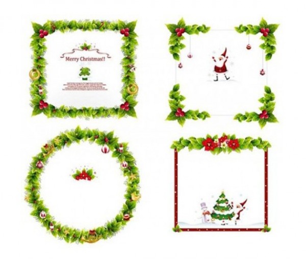 wreath web vector unique ui elements stylish santa quality poinsettia original new leaves leafy interface illustrator high quality hi-res HD green graphic fresh free download free frames elements download detailed design decorative creative christmas wreath christmas AI 