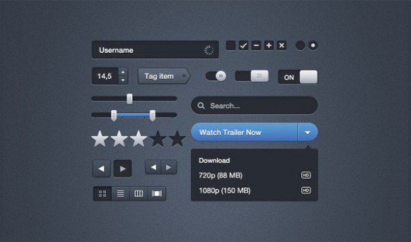 web unique ultimate ui elements ui stylish sliders simple search radio quality original new modern kit interface icons high detail hi-res HD fresh free download free elements dropdown download detailed design dark creative clean buttons blue 