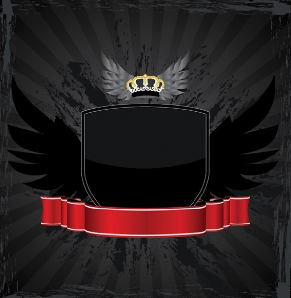 wings web vector unique ui elements stylish shield ribbon red quality original new label interface illustrator high quality hi-res heraldry heraldic HD grunge graphic fresh free download free elements download detailed design crown creative black banner badge 
