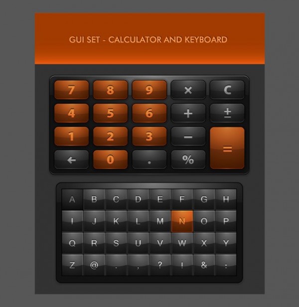 web vector unique UI keyboard ui elements stylish quality original new keyboard interface illustrator high quality hi-res HD gui graphic glossy fresh free download free elements download detailed design creative calculator 