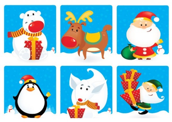 web vector unique ui elements stylish sticker set santa reindeer quality poster polar bear original new interface illustrator holidays high quality hi-res HD graphic fresh free download free EPS elves elements download detailed design creative christmas banners 