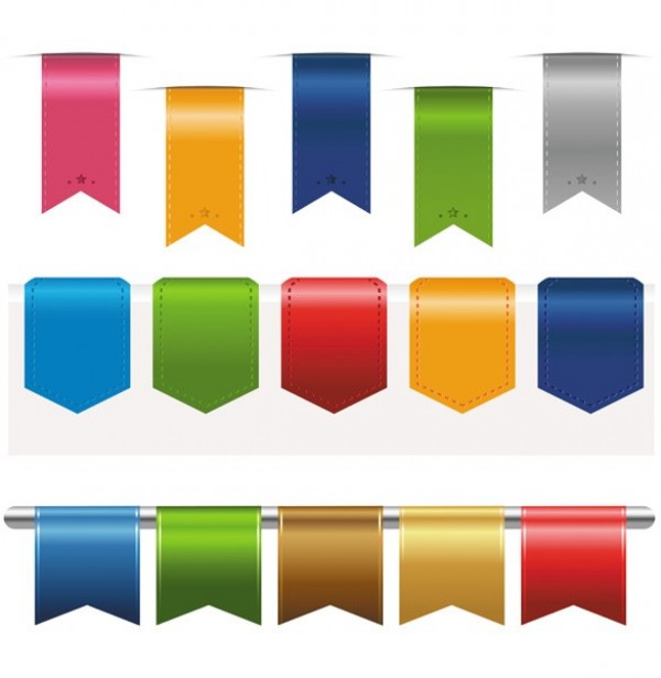 web vector unique ultimate ui elements stylish stitched satin ribbons quality pack original new modern labels interface illustrator high quality high detail hi-res HD graphic fresh free download free elements download detailed design creative corners colorful 
