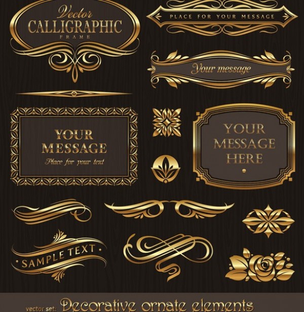 web vector unique ultimate ui elements stylish quality pack ornate original new modern interface illustrator high quality high detail hi-res HD graphic golden gold fresh free download free floral elements download detailed design decoration creative corners calligraphy borders banners 