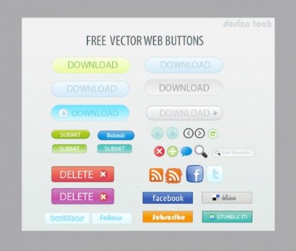 web vector button vector unique ui kit ui stylish social media icons quality original new interface illustrator icons high quality hi-res HD graphic fresh free download free elements download detailed design creative buttons 