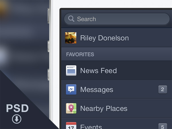 ui elements ui search field menu iphone ios icons free download free facebook menu Facebook dark app 