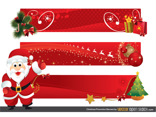 vector tree santa sales red promotion headers free download free christmas banners 