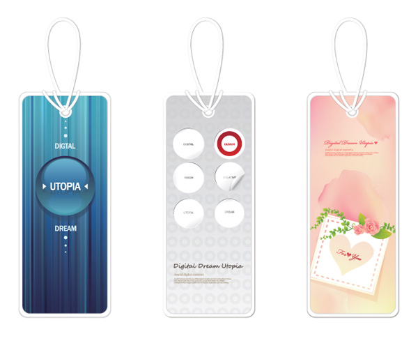 vector tags set romantic label heart hanging tag free download free bookmark blue 