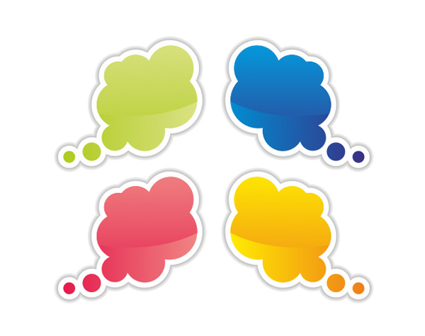 vector speech bubbles set paper free download free dialog boxes colorful clouds bubble 